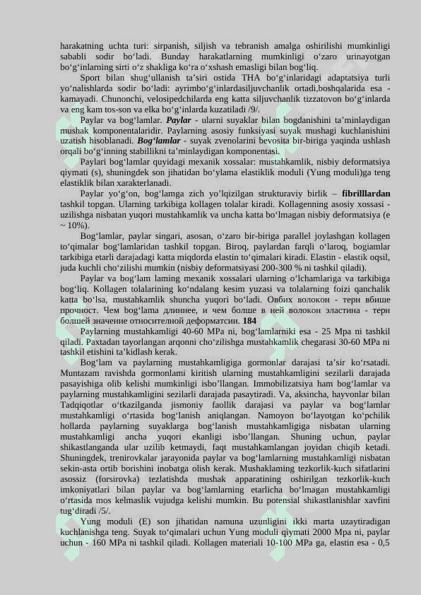 Odam tayanch - harakatlanish apparati biomexanikasi. 4
