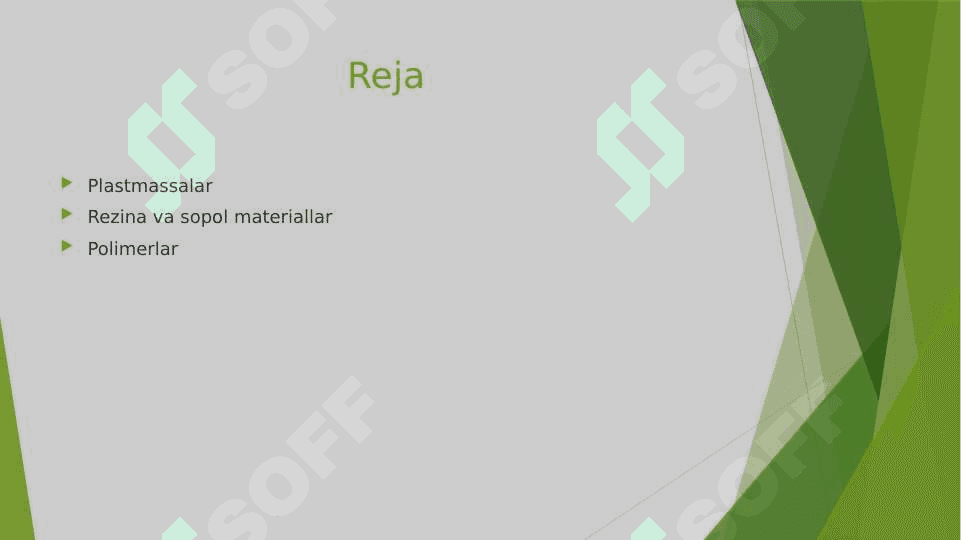 Nometall materiallar haqida umumiy ma’lumot.Polimerlar.Sopol materiallar 2