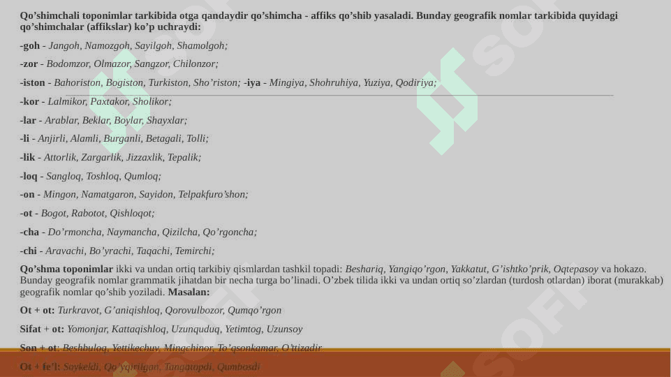 Toponimlarning to’g’ri yozilish tartiblari 7