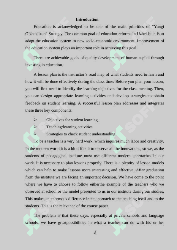 The objectives and importance of lesson planning 3