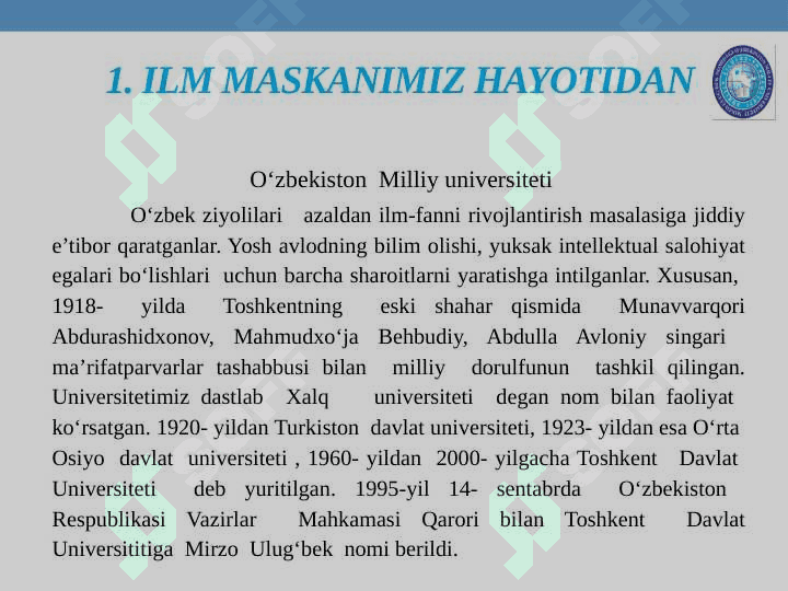 ILM MASKANIMIZ HAYOTIDAN 3
