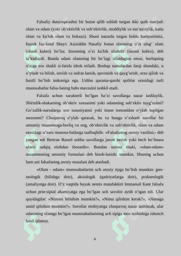 INSONNING MA'NAVIY KAMOLOTIDA FALSAFIY DUNYOQARASHNING ROLI 4