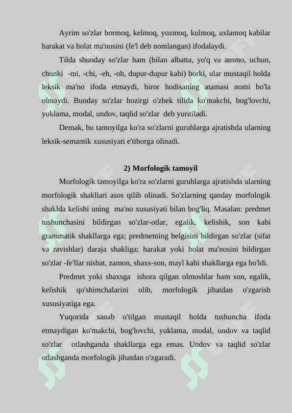 SO'Z TURKUMLARI ULARNING TASNIFI 3