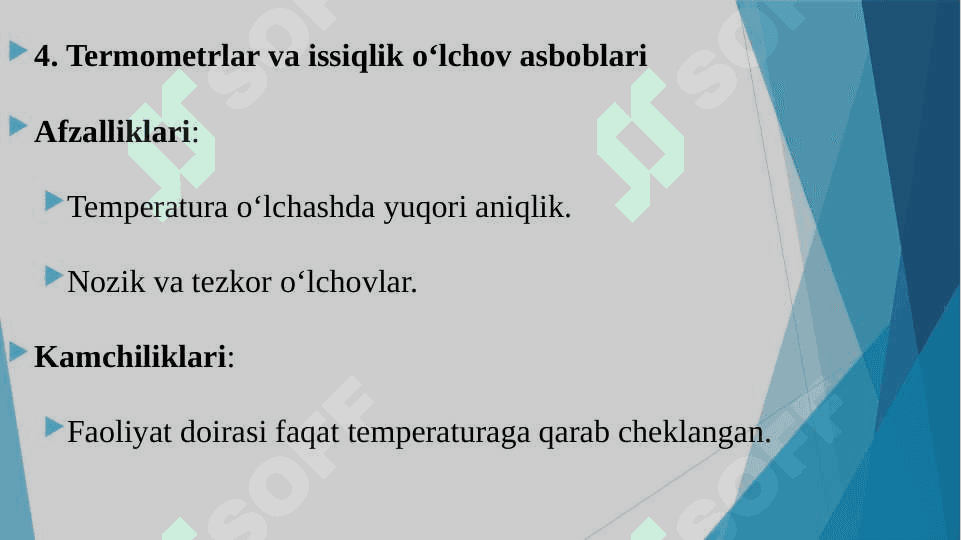 ELEKTR O‘LCHOV ASBOBLARINING ZAMONAVIY TURLARINI AFZALLIK VA KAMCHILIKLARINI TAXLIL QILISH. 6