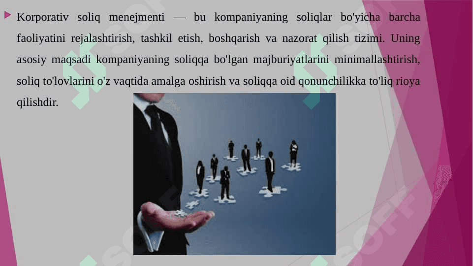 KORPORATIV SOLIQ MENEJEMENTI VA UNING TASHKILIY YO'NALISHLARI 3