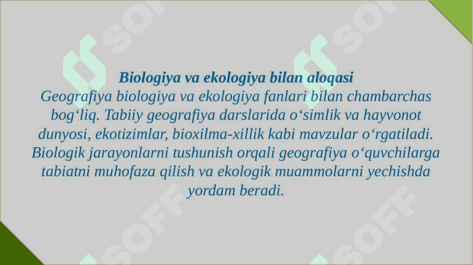 Geografiya metodikasining oʻqitish boshqa fanlar bilan aloqasi 4