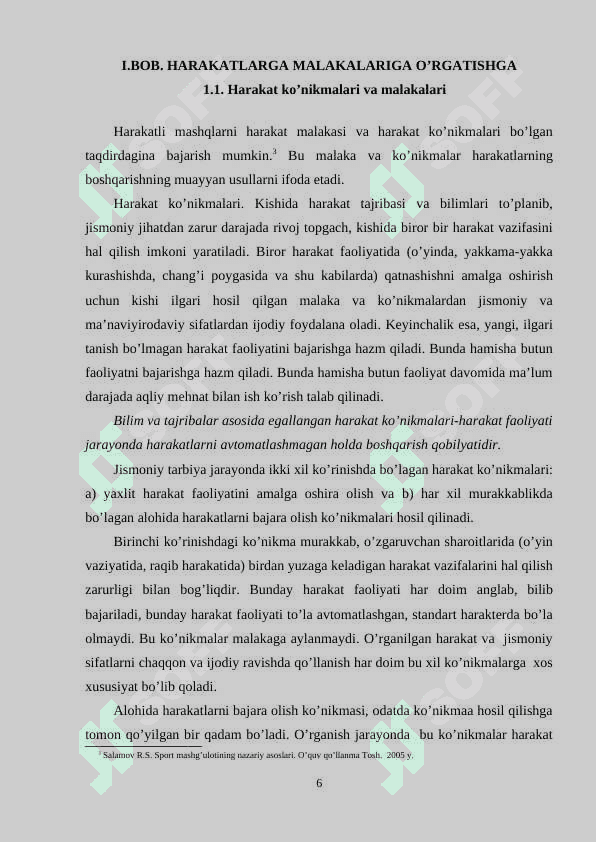 O‘RGATISH BOSQICHLARINING ASOSIY YO‘NALISHI VA  XUSUSIYATI 6