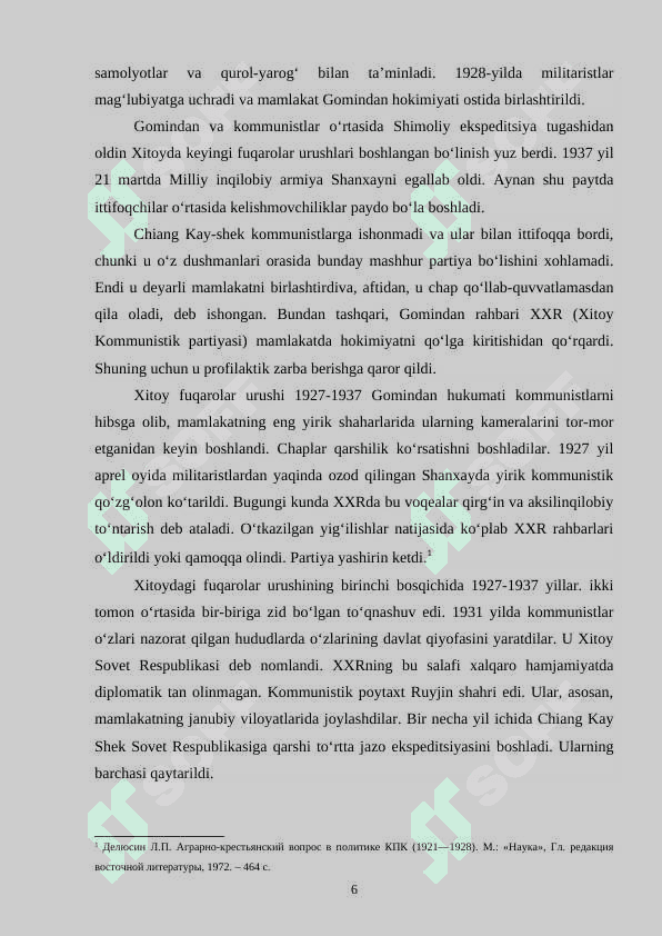 XITOY XX ASR IKKINCHI YARMI VA XXI ASR BOSHLARIDA 6