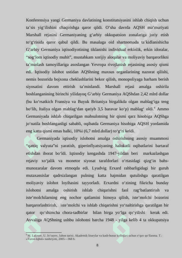 GERMANIYA FEDERATIV RESPUBLIKASI II JAHON URUSHIDAN KEYINGI YILLARDA 8