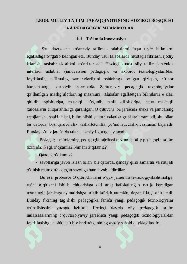 JISMONIY TARBIYA O’QITUVCHISINING INNOVATSIONVA PEDAGOGIK FAOLIYATI 6