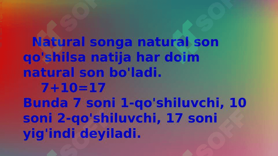 Natural sonni miqdorlarini o`lchash natijasi sifatida qaralishi nazariyasini o`rganish. 4
