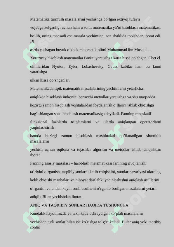 Taqribiy hisob, absolyut va nisbiy xato, sonlarni yaxlitlash usullari. 3