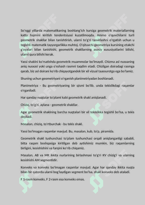 Planimetriya aksiomalarini takrorlash. 3