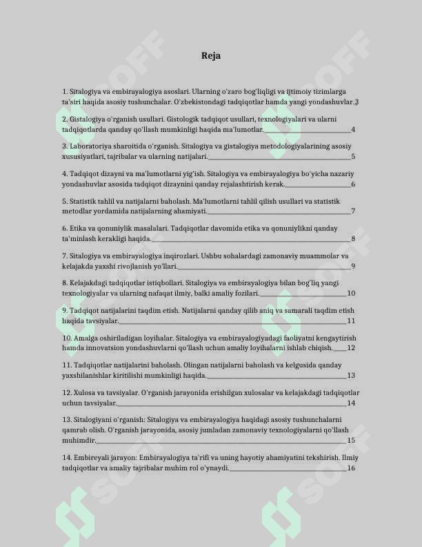 Sitalogiya embirayalogiya gistalogiyalar oʻrganish usullari 2
