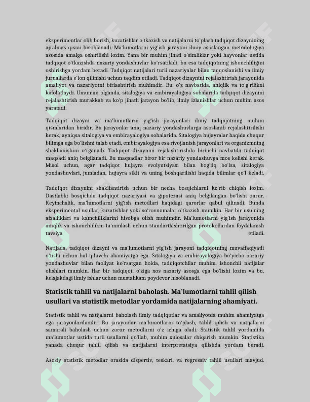 Sitalogiya embirayalogiya gistalogiyalar oʻrganish usullari 8