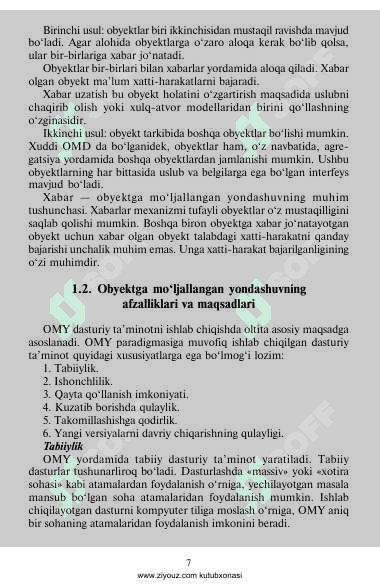 Obyektga yoʻnaltirilgan dasturlash 7