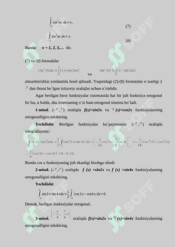 Karrali Fure qatorlari 5
