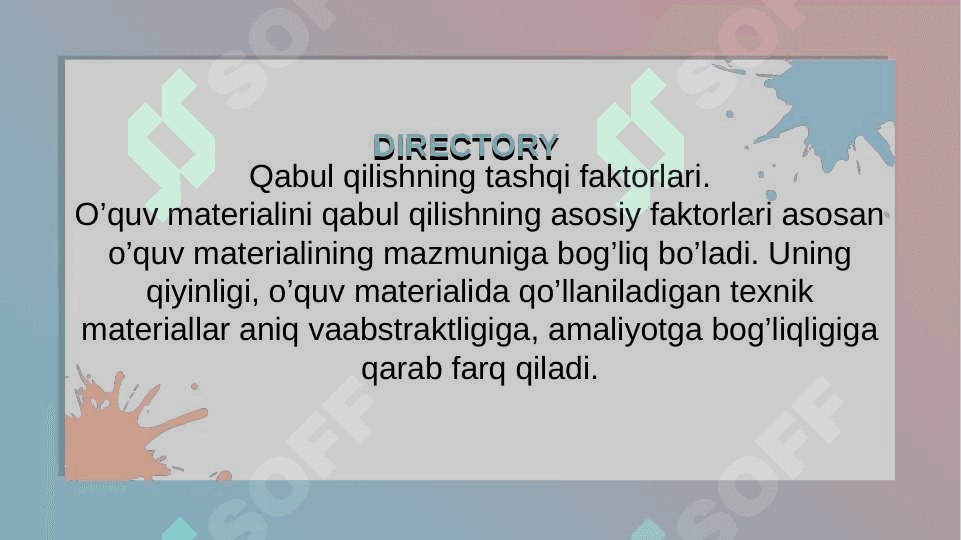 O‘quv materialini eslab qolish shartlari 5