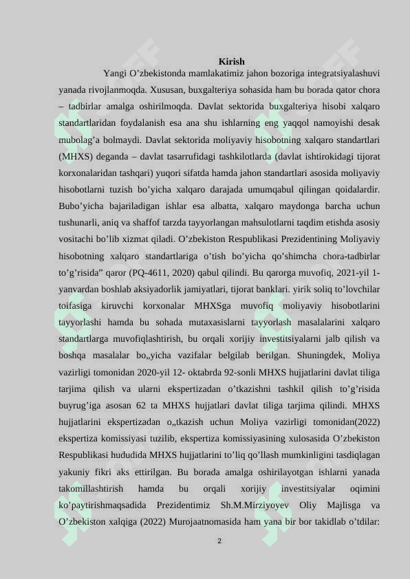 Moliyaviy hisobotning konseptual asosi va MHXS 2