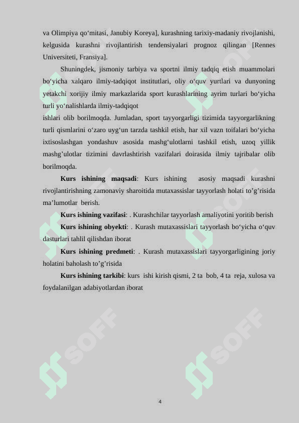 KURASH BO'YICHA YUQORI MALAKALI MUTAXASSIS TAYYORGARLIGI 4