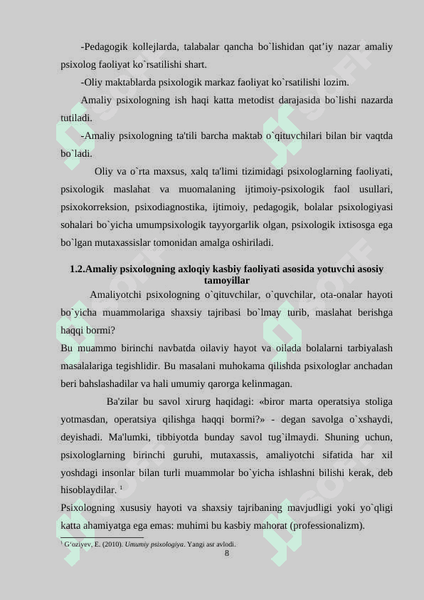 Amaliyotchi psixolog faoliyatining etikaviy tamoyillari 8