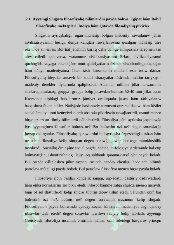 Filosofiyalıq oylaw rawajlanıwınıń tiykarģı basqıshları 3