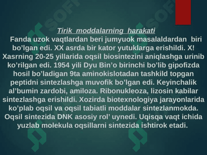 Oqsil biosentezining boshqarilishi 2
