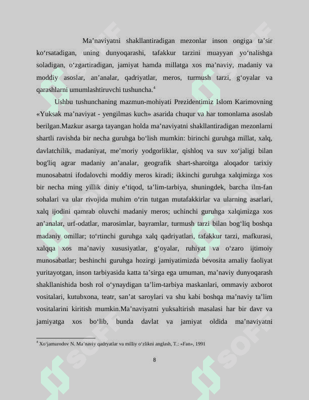 Tarixiy xotirani shakllantirishda ma’naviy omillarning o’rni 8