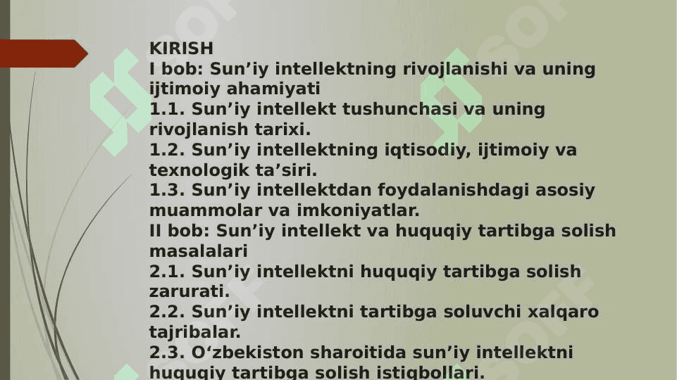 Su'niy intelekt va huquqiy tartibga solish masalalari . 2