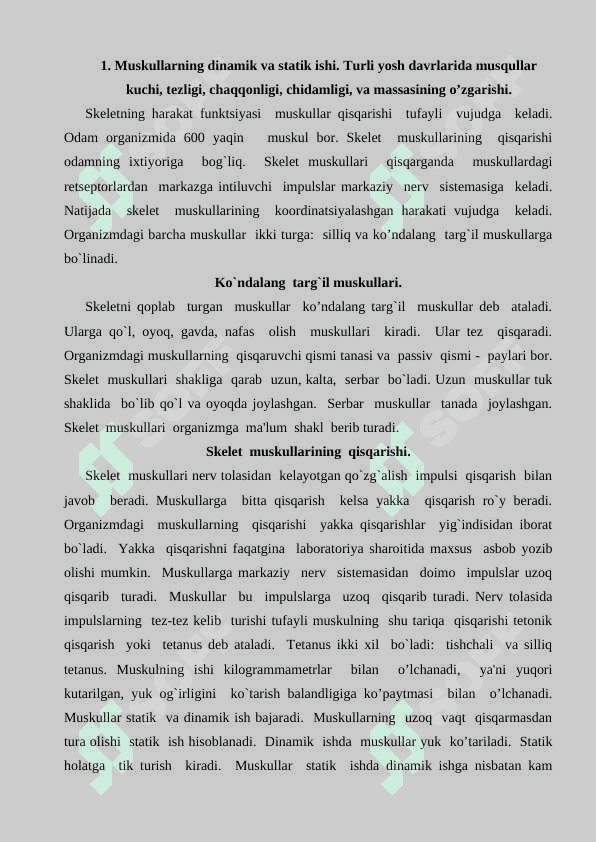 Muskullar faoliyati va bolalarning jismoniy imkoniyatlari 2