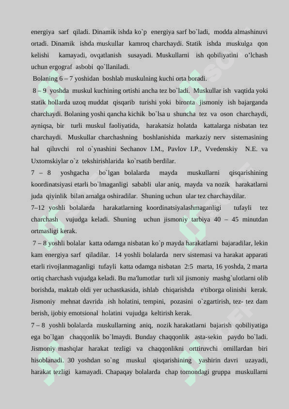 Muskullar faoliyati va bolalarning jismoniy imkoniyatlari 3