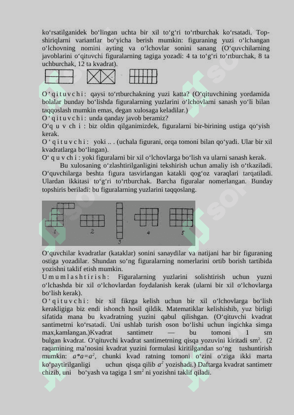 Figuralarni farqlay olish. Qismlarga bo'lish. Qismlardan figuralar hosil qilish. 8