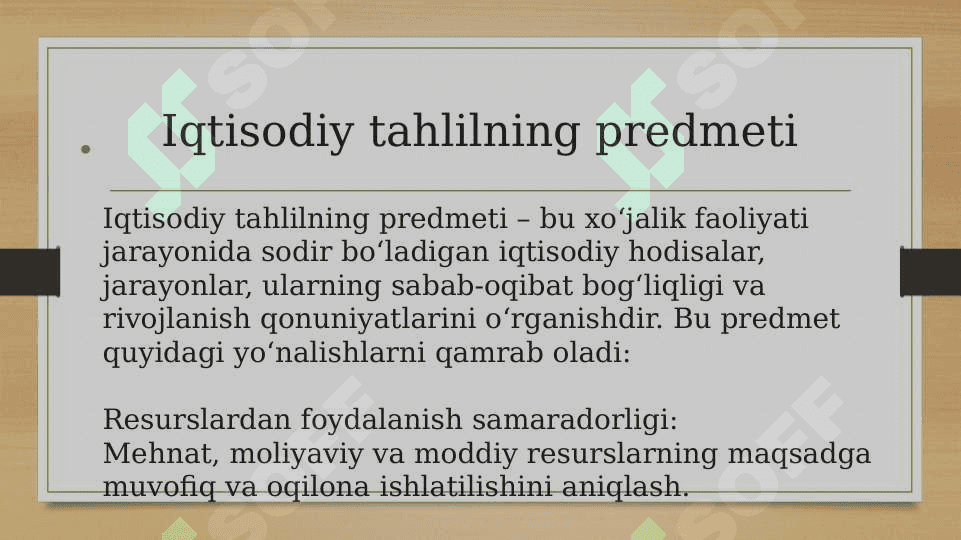 Iqtisodiy tahlilning predmeti asosiy vazifalari va tamoyillari 2