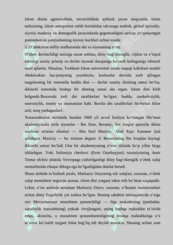 O‘zbekistonda davlat va din munosabatlariga doir qonun hujjatlari. 3