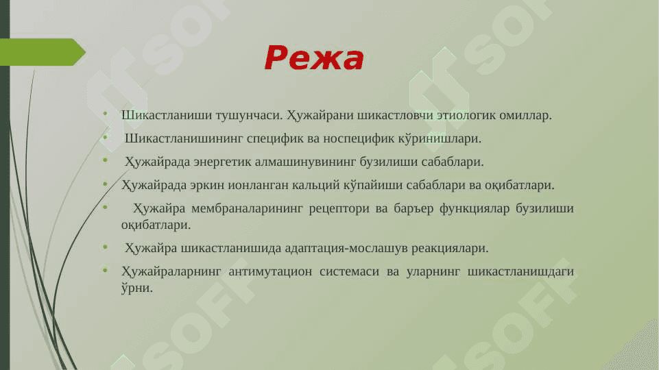 Хужайра патофизиологияси 4