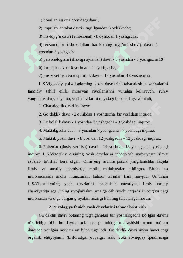 Go‘daklik davrining psixologik xususiyatlari 4