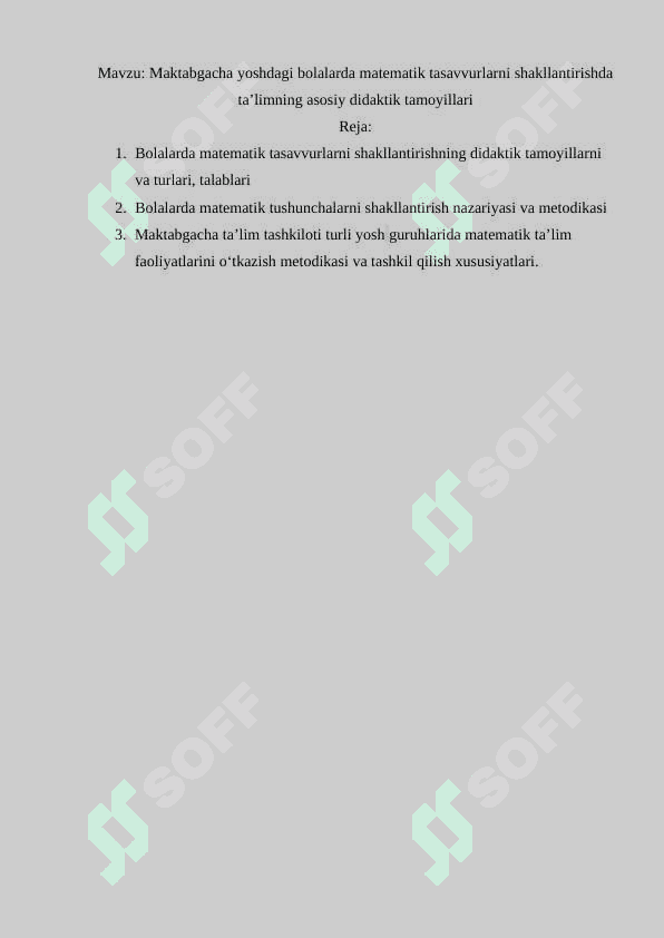 Maktabgacha yoshdagi bolalarda matematik tasavvurlarni shakllantirishda taʼlimning asosiy didaktik tamoyillari 2