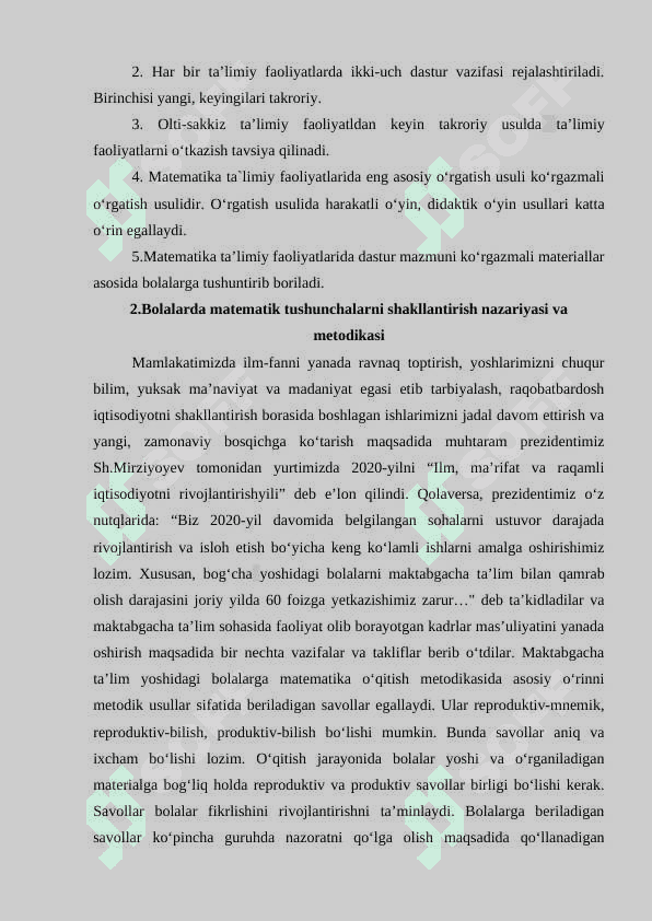 Maktabgacha yoshdagi bolalarda matematik tasavvurlarni shakllantirishda taʼlimning asosiy didaktik tamoyillari 6