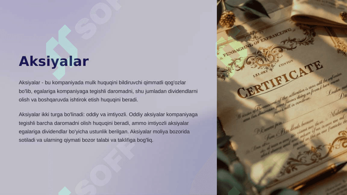 Moliya bozori instrumentlari va iqtisodiy huquqiy munosabatlar. 4