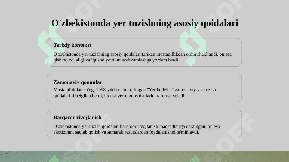 O'zbekiston Respublikasida yer tuzishning asosiy nizomi 3