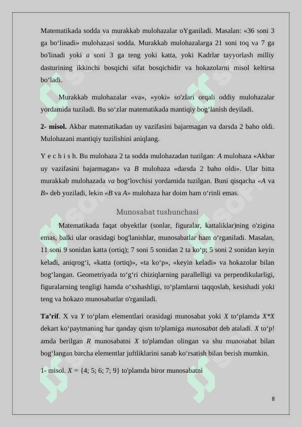 Ikkinchi sinf matematika darsligi ustida ijodiy ishlash metodikasi 8