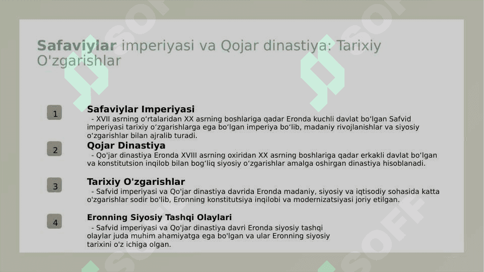 XVII asr oʻrtasida XX asr boshlarida Eron 3