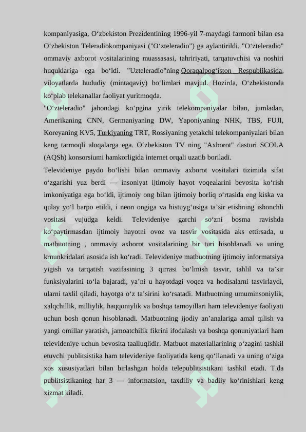 Televideniya ko'ngilochar sanoat sifatida 7