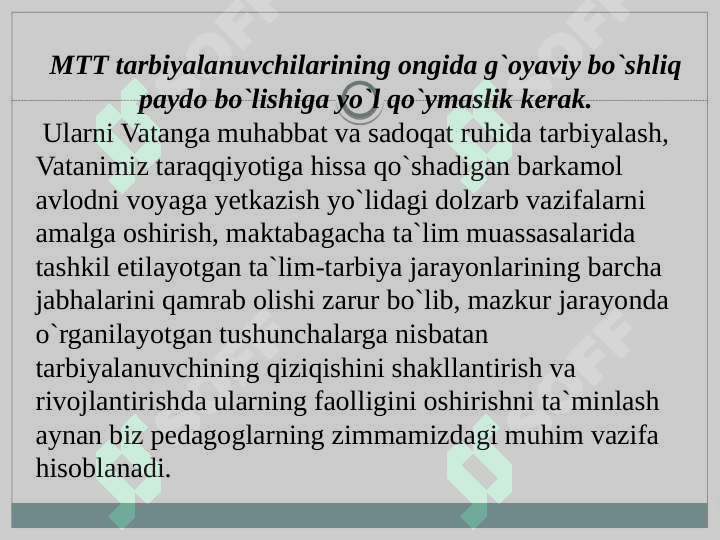 MAKTABGACHA TA’LIM TARBIYANING TASHKIL TOPISHI. 6
