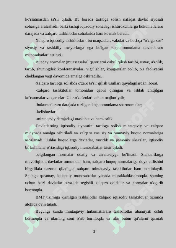 XALQARO IQTISODIY TASHKILOTLARNING UMUMIY TAVSIFI 3