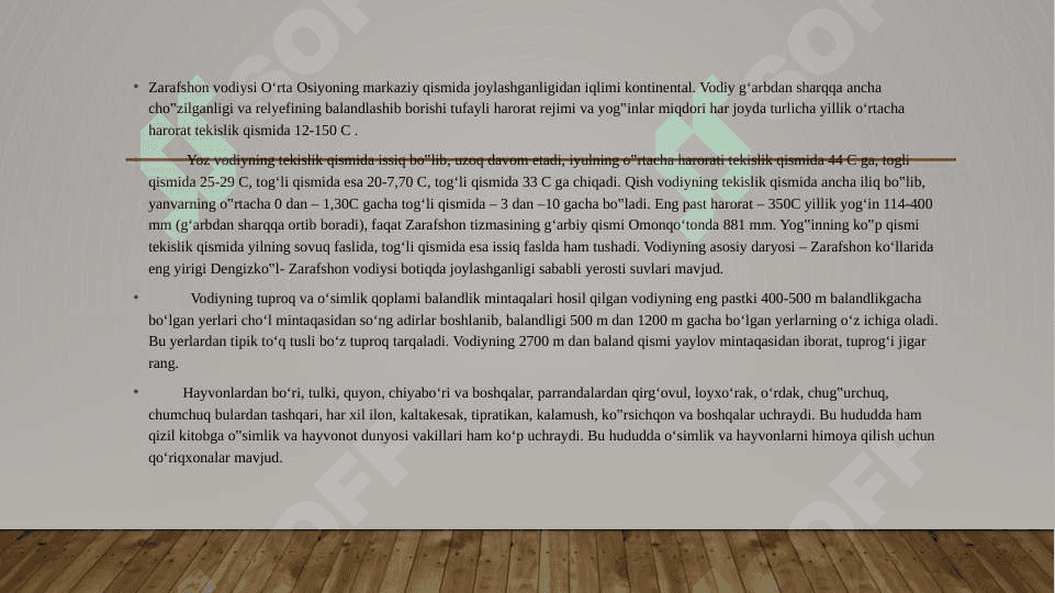 Zarafshon iatisodiy rayoni taqdimot 8
