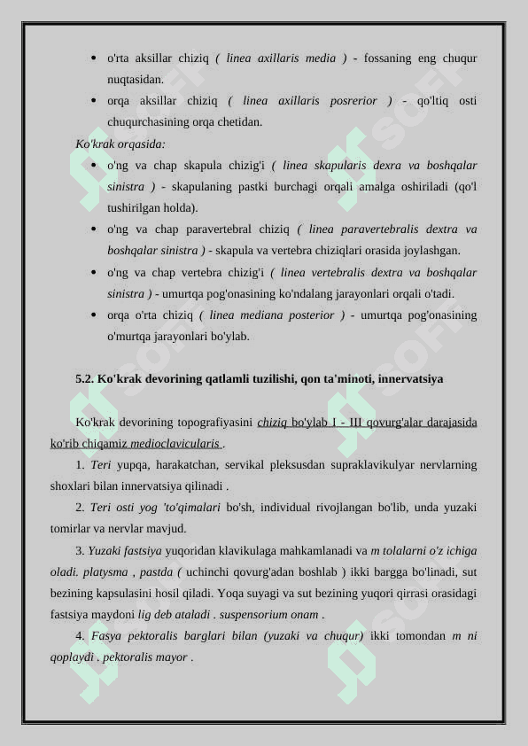 Ko'krak qafasining topografik anatomiyasi va operativ xirurgiyasi 2