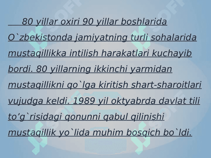 Mustaqillik yillarida      O‘zbekistonning iqtisodiy, ma’naviy va madaniy taraqqiyoti 2