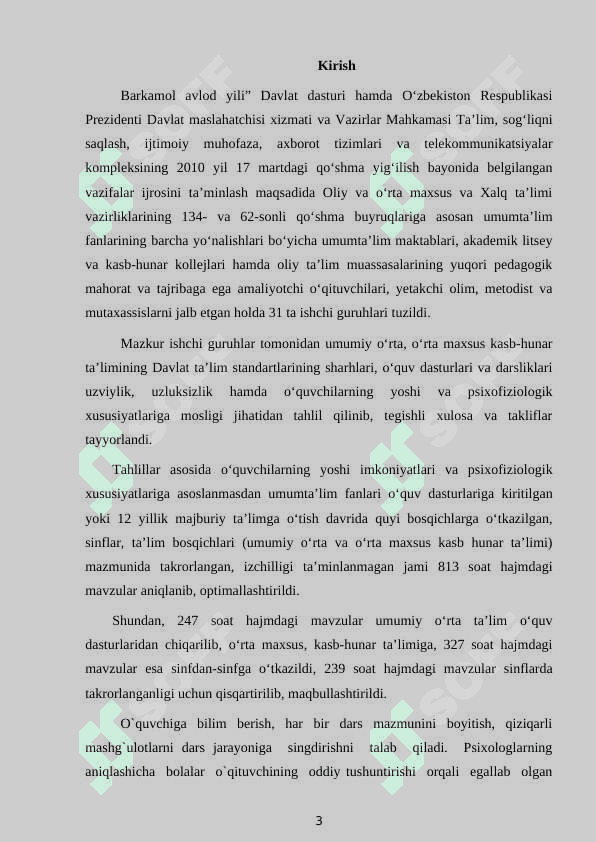 Boshlang’ich sinf o'quvchilarini matematikadan Davlat ta’lim standarti malaka talablari asosida o’qitish 3