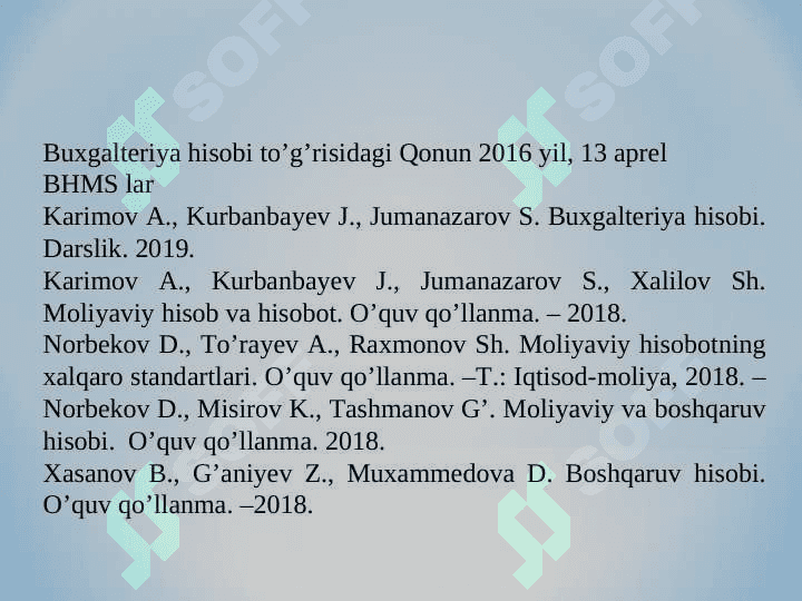 Moliyaviy va boshqaruv hisobi faniniga kirish 2